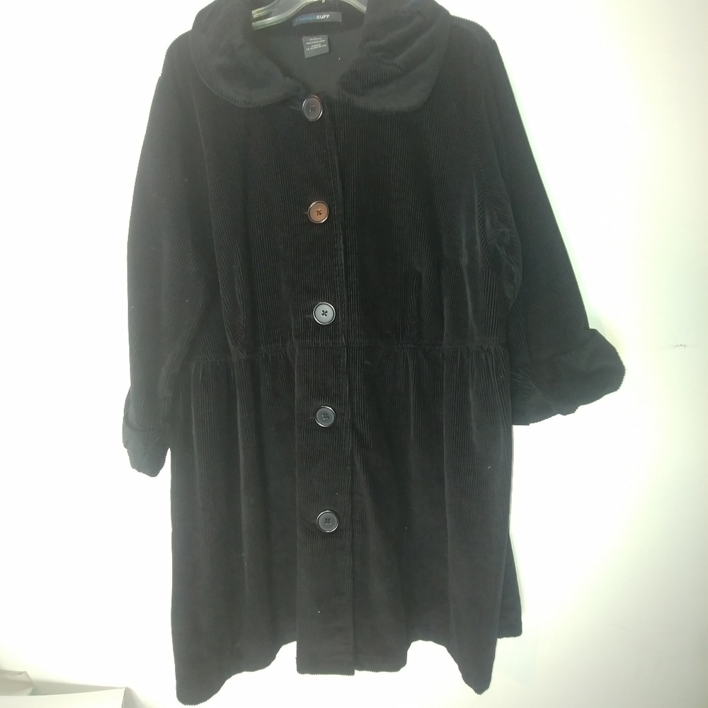 French cuff cordrouy plus size jacket